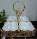 Gold divided serving tray 6 compartment for nuts sweets and Arabic snacks wholesale
